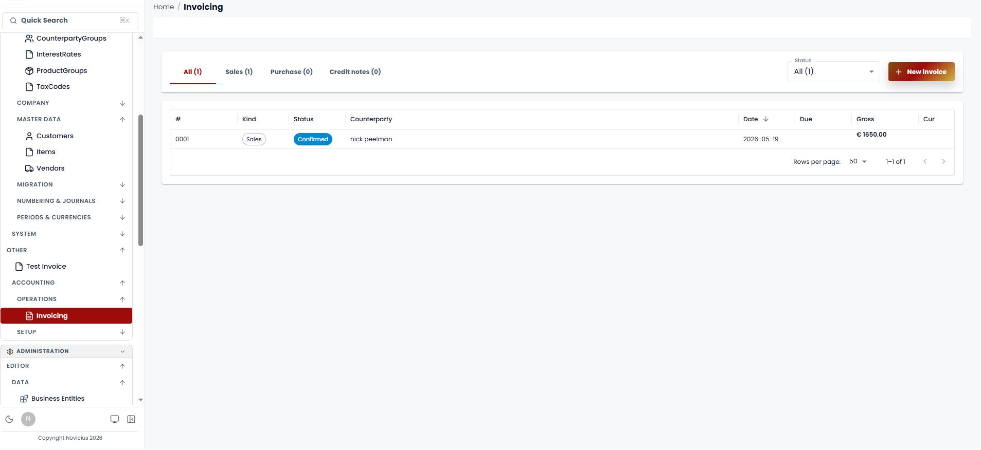 Invoicing overview - draft, sent, paid, in one screen